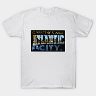 Greetings from Atlantic City, Vintage Large Letter Postcard T-Shirt